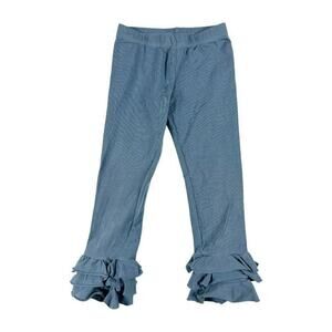 Swanky Baby Vintage Dusty Blue Gray Ruffle Leggings Medium